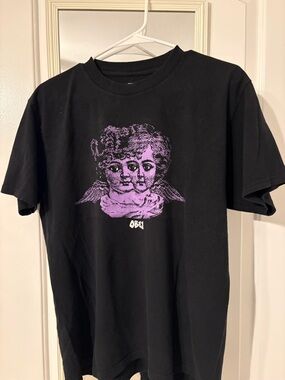 Obey Black Tee with Purple Graphic